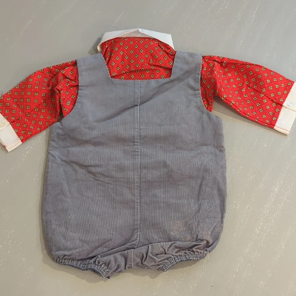 Vintage Baby Romper Outfit‎ with Squirrel Fall Design 6-9M
